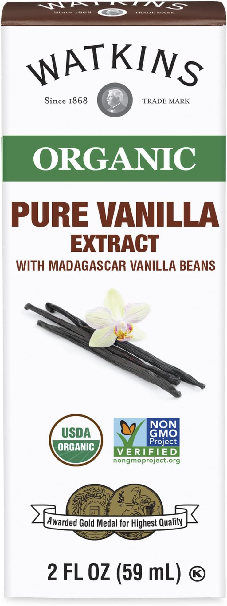 Watkins Organic Pure Vanilla Extract, 2 oz, 1 Count