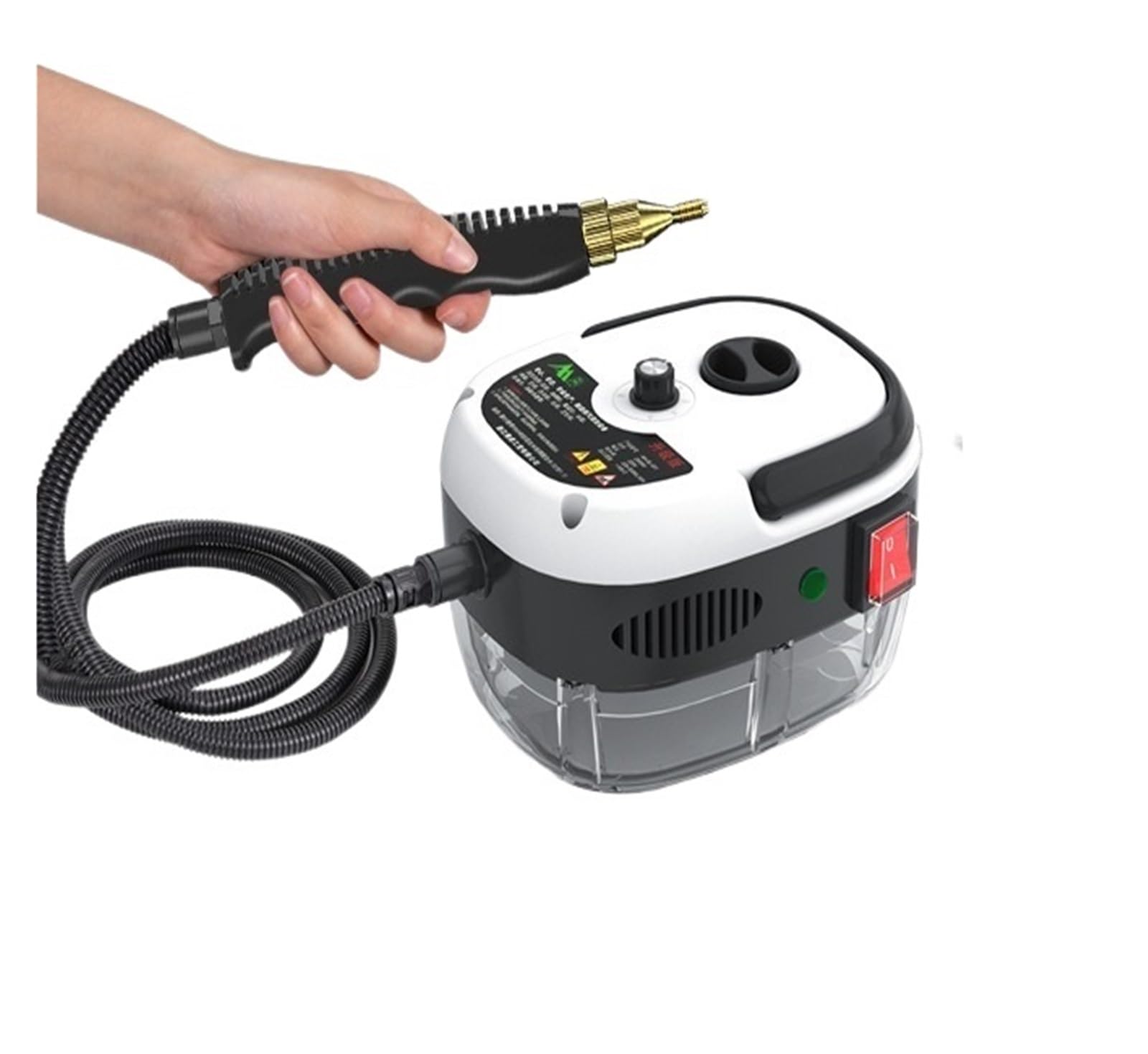 Odkurzacz parowy, 2500W Wysokotemperaturowy odkurzacz parowy do użytku domowego, sterylizacja Klimatyzacja Okap kuchenny Domowy odkurzacz parowy do samochodu(Wit)