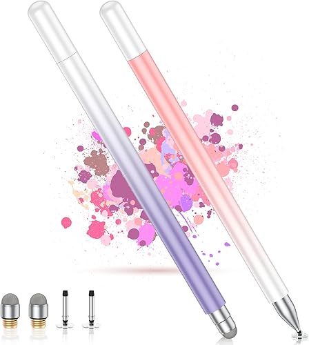 Lápiz óptico para iPad 2 unidades pantallas táctiles universales lápices de alta sensibilidad y punta de fibra con tapa magnética compatible con