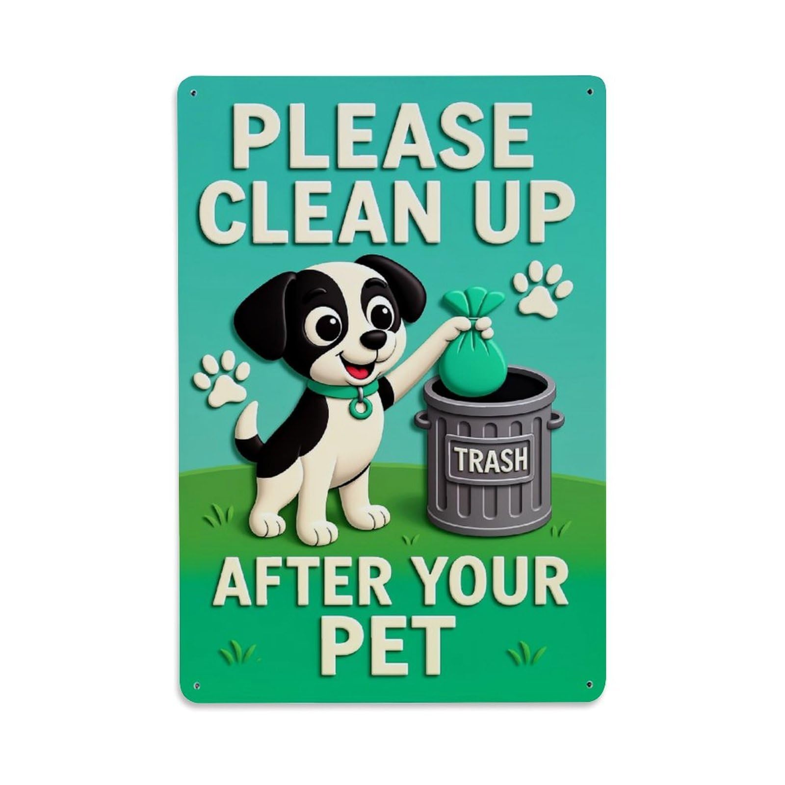 Jdfenggu Vintage Please Clean Up After Your Pet Retro Metal Tin Sign, Decor Art Poster For Bar, Home, Man Cave, Kitchen, Laundry Room Gift 8X12inch