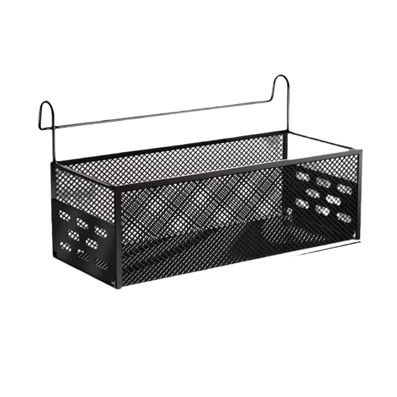 Hanging Basket Punch-Free Bed Storage Rack Space Saving Bedside Shelf Upper Bunk For Home(Black)