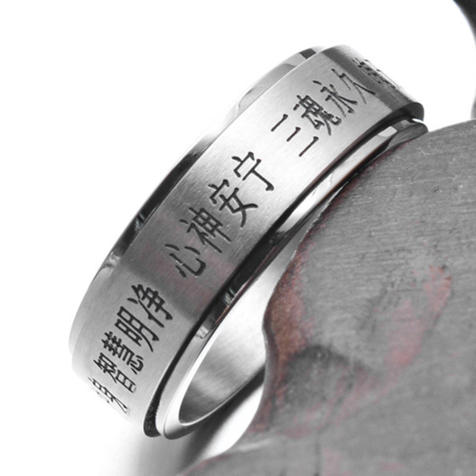 Chiński Pierścień Szczęścia Feng Shui ， Pierścienie Feng Shui Mantra Spin dla mężczyzn Chiński Taoistyczny Mantra Budda Amulet Szczęścia Obrotowy
