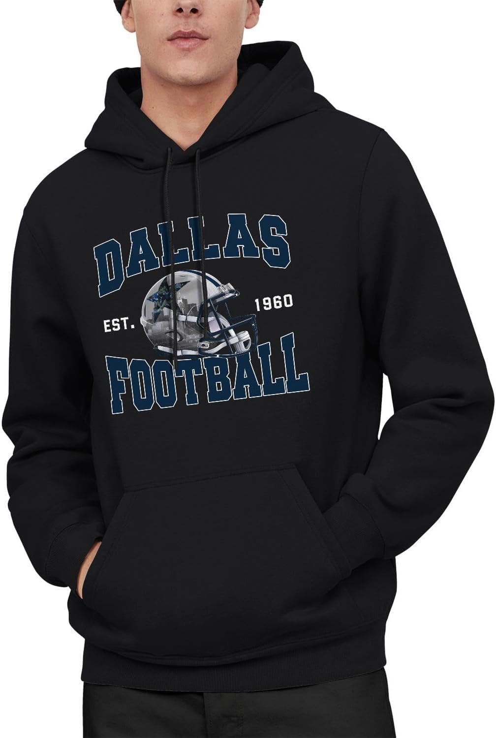 Mens Football Hoodie Classical Football Fans Sweatshirt Pullover Apparel