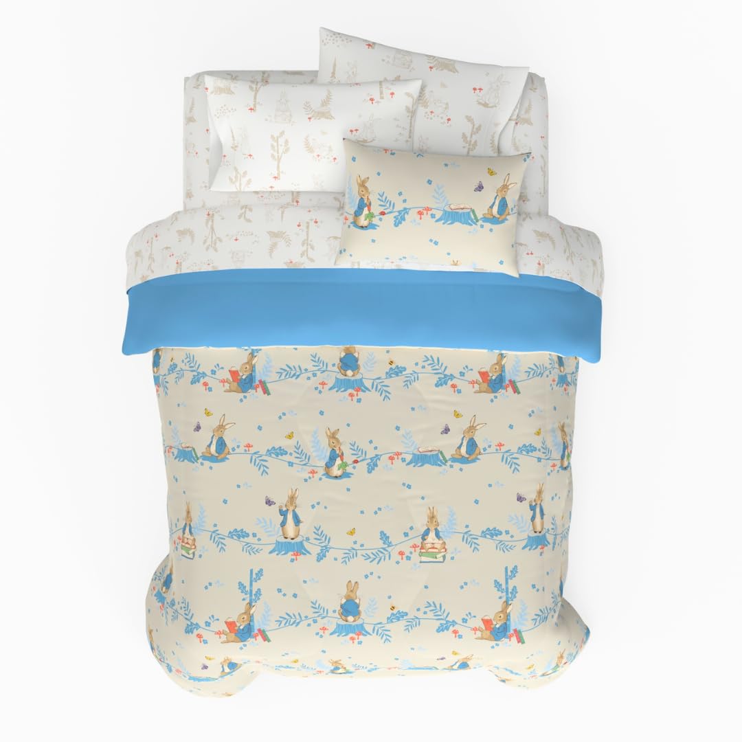 Franco Peter Rabbit Comforter And Sheet Set With Sham, Microfiber, 7 Piece Full Size