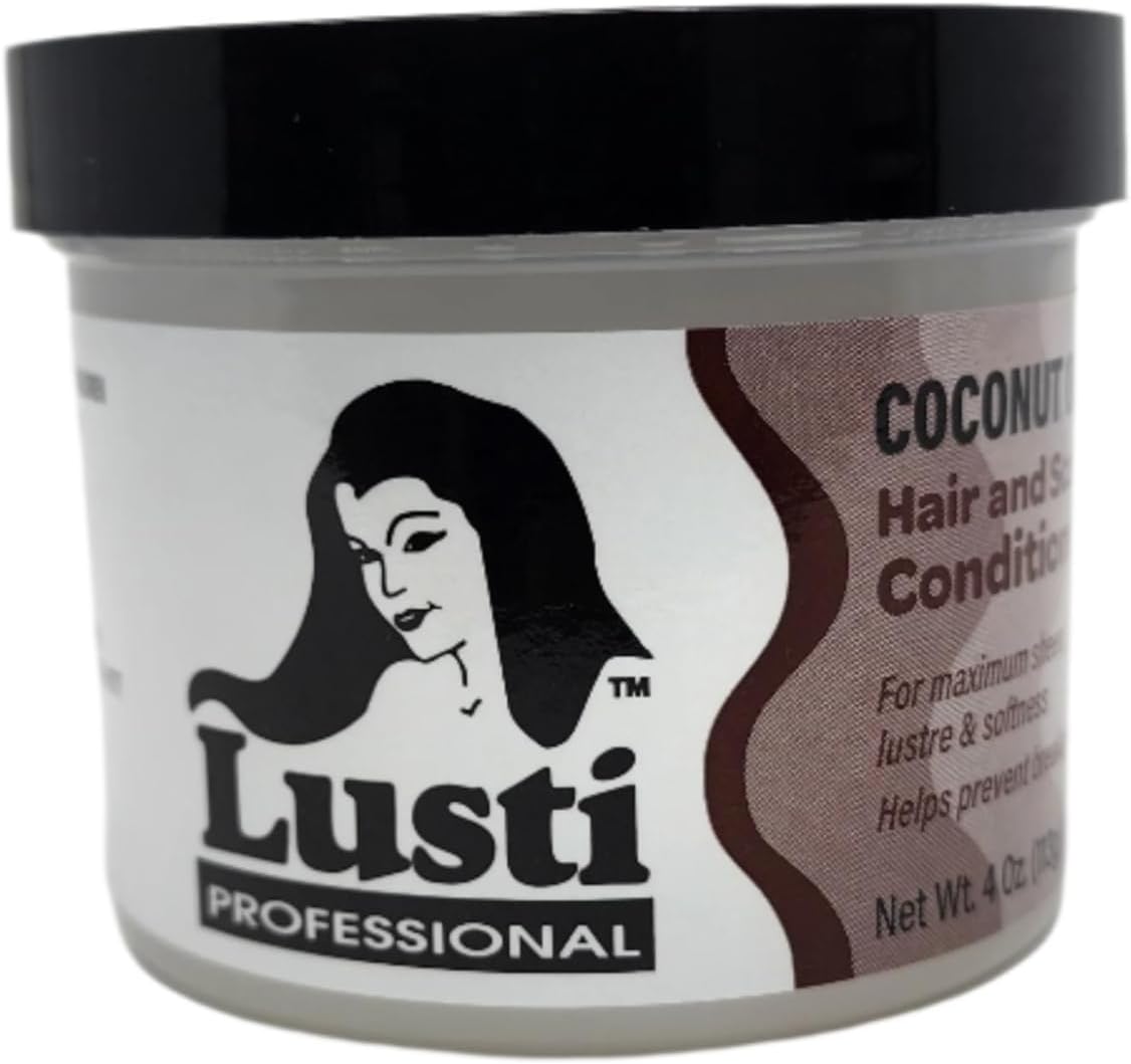 Lusti Coconut Oil Hair & Scalp Conditioner for Maximum Sheen, 4 Fl. oz
