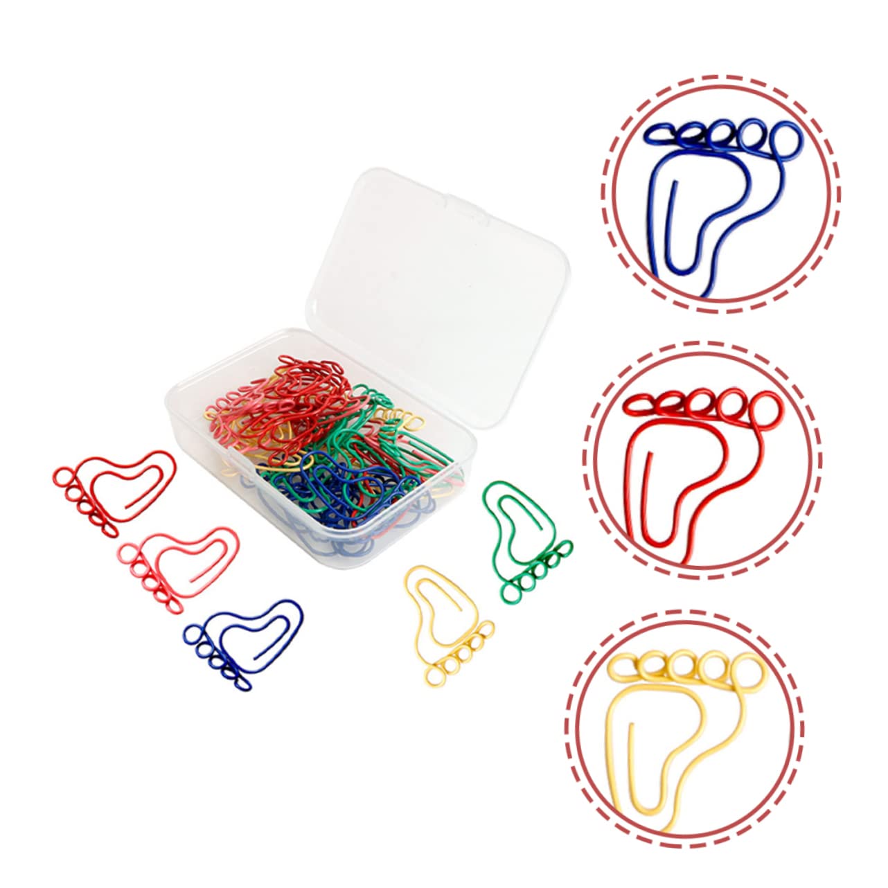 120 Piezas Clip De Papel De Pies Pequeños Pinzas Para Bloc De Agenda Clips De Papel Surtidos Clips De Papel En Forma De Pie Clips De La Carpeta Nota Clips Metal SHINEOFI