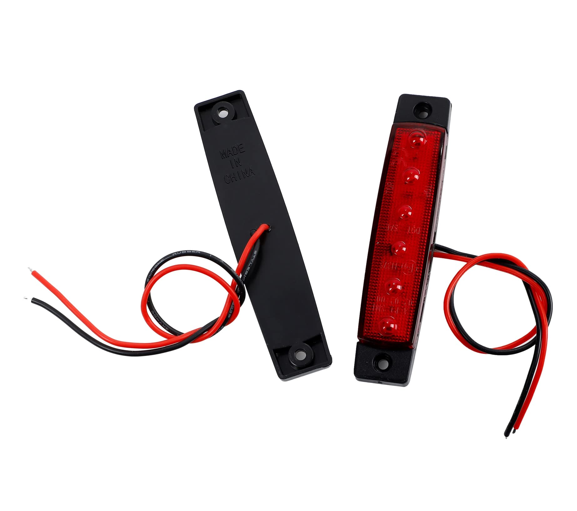 Amazon.co.jp: LEDサイドマーカー レッド発光10個 12V車用 6連SMD 小型