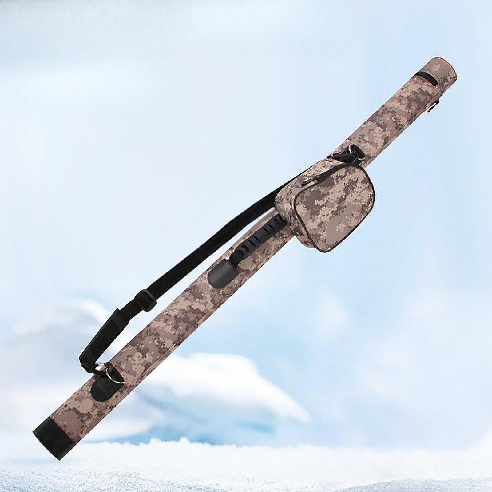 Milageto Fliegenrute-Rohr, Angelruten-Etui, Zubehör, Angelgerät-Halter, Rollen-Aufbewahrungstasche für Outdoor-Sportreisen, Lake River