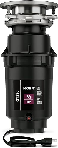 Vista 20 de Moen Lite Series PRO GXP33C - Triturador de basura compacto de alimentación continua para fregadero de cocina con cable de alimentación