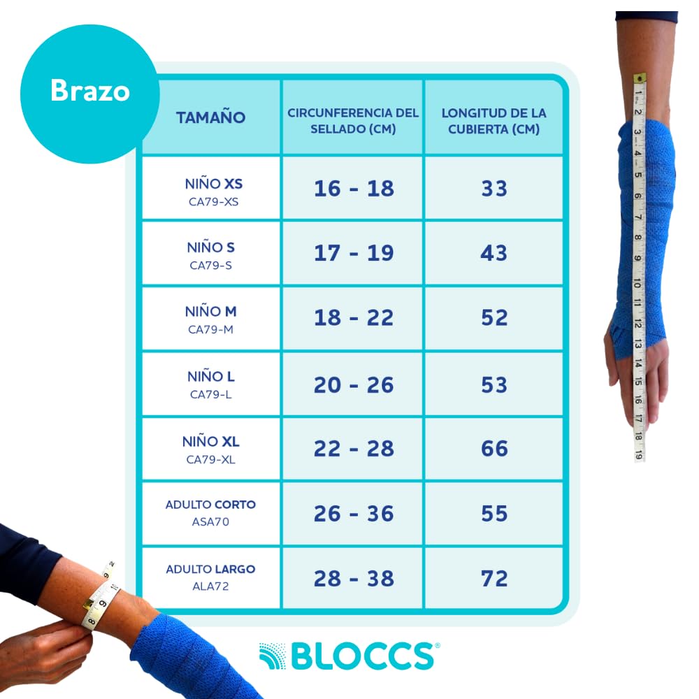 Bloccs Protector para brazo enyesado 100% impermeable - Natación, Ducha y Baño - Protector de yeso duradero para brazo infantil para ducha o natación - #CA79-M - Brazo infantil Unisex (mediano)