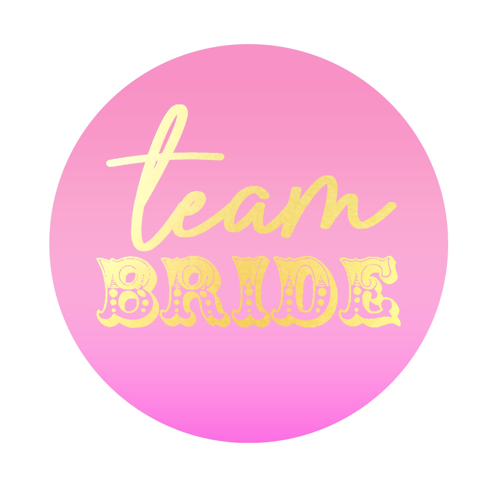 35 x Pink Team Bride Shiny Gold Hen Do Hen Party Stickers Favour Shiny Metallic Hen Night Labels