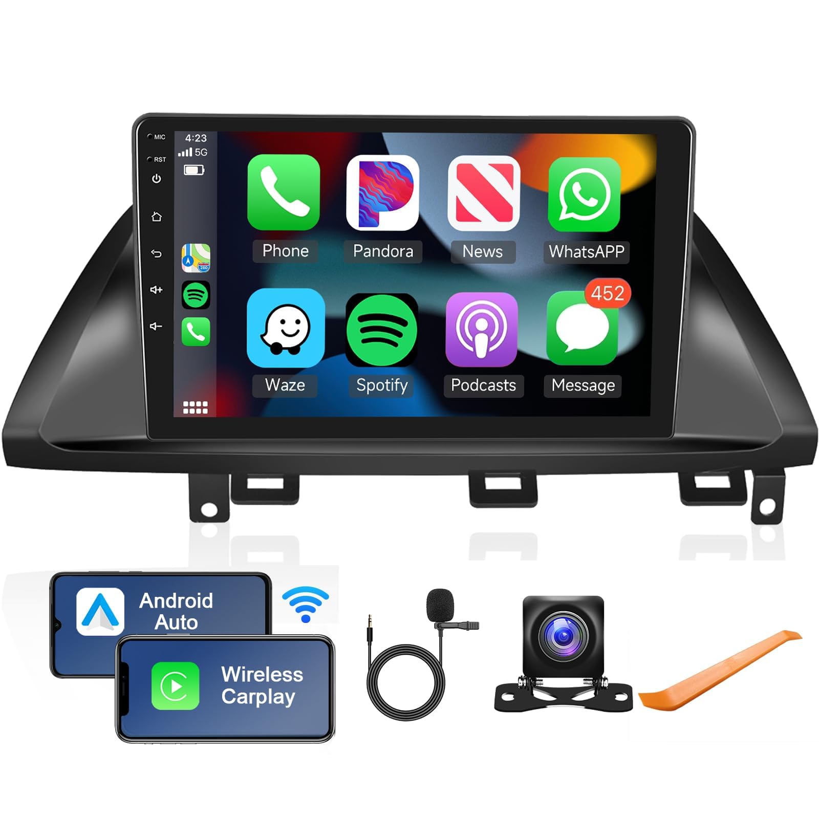 for Honda Odyssey 2005 2006 2007 2008 2009 2010 Android Car Stereo with Wireless Apple Carplay Android Auto, 10.1" Touchscreen Car Radio WiFi GPS Navi Bluetooth HiFi USB FM/RDS SWC Backup Camera-image-15