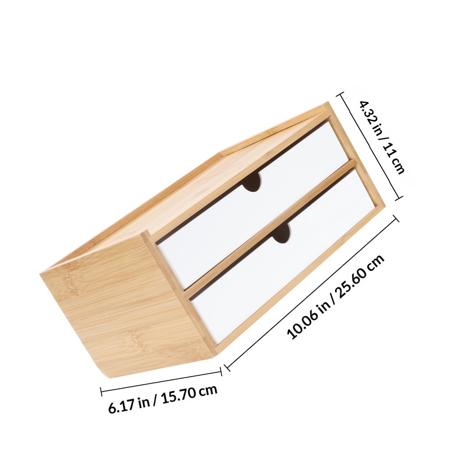 TEHAUX Caja de Almacenamiento de Maquillaje y Diseño Compacto de Bambú y ABS Material Ecológico para Organizar Cosméticos para Escritorio Separadores
