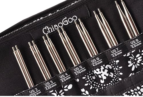Miniatura 4 de ChiaoGoo Twist Red Lace - Juego de agujas de tejer de acero inoxidable intercambiables 5 pulgadas Juego de Punta, Pequeño