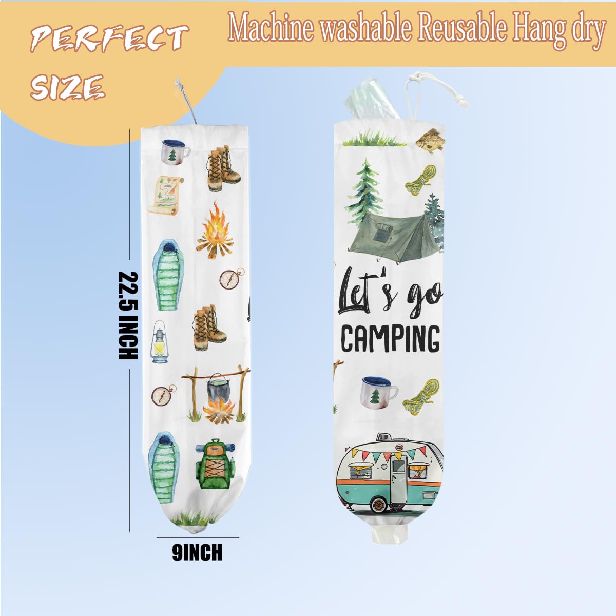 Soporte para bolsas de plástico para camping, soporte de pared para bolsa de almacenamiento de plástico, accesorios de caravana para organizador de almacenamiento interior, bolsas de comestibles