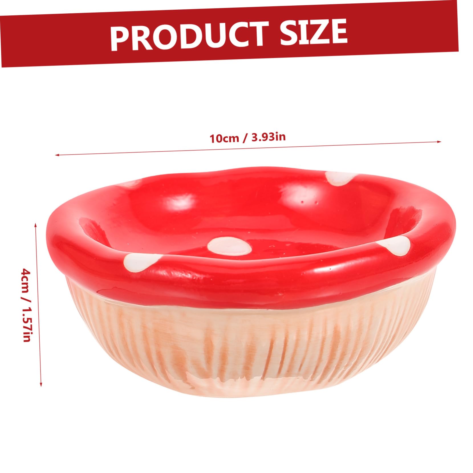 Garneck Ceramic Hamster Feeding Bowl Cute Mushroom Design for Animals and Pet Food Dish for Chinchillas and Other Household Pets Space Saving