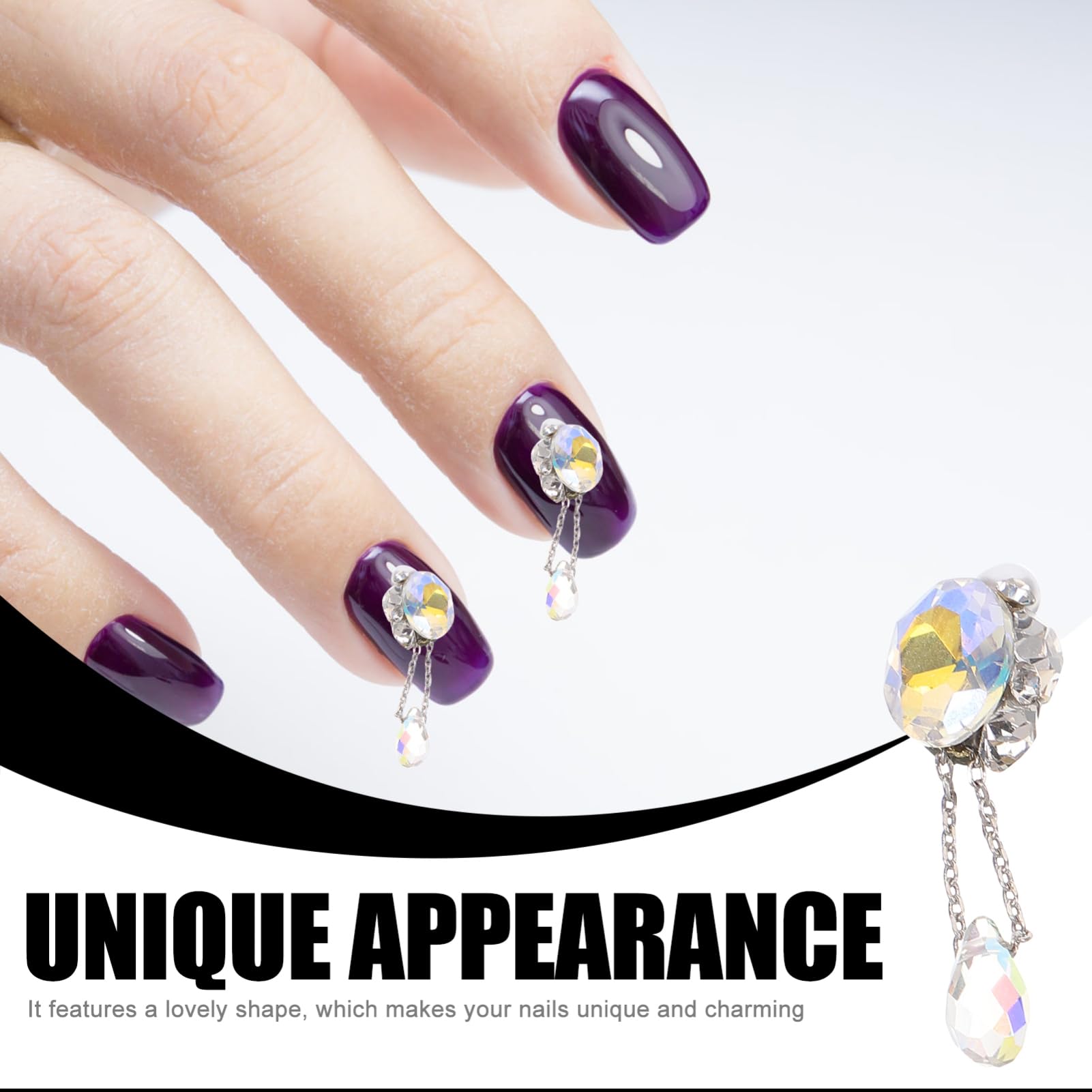 VALICLUD 4 Set Pendente Decorazione Arte Gemme E Ciondoli Per Unghie Cristalli Manicure Forniture Gioielli Arredamento Ciondolo Fabbricazione Uv Cristallo Di 5 Pezzi*4