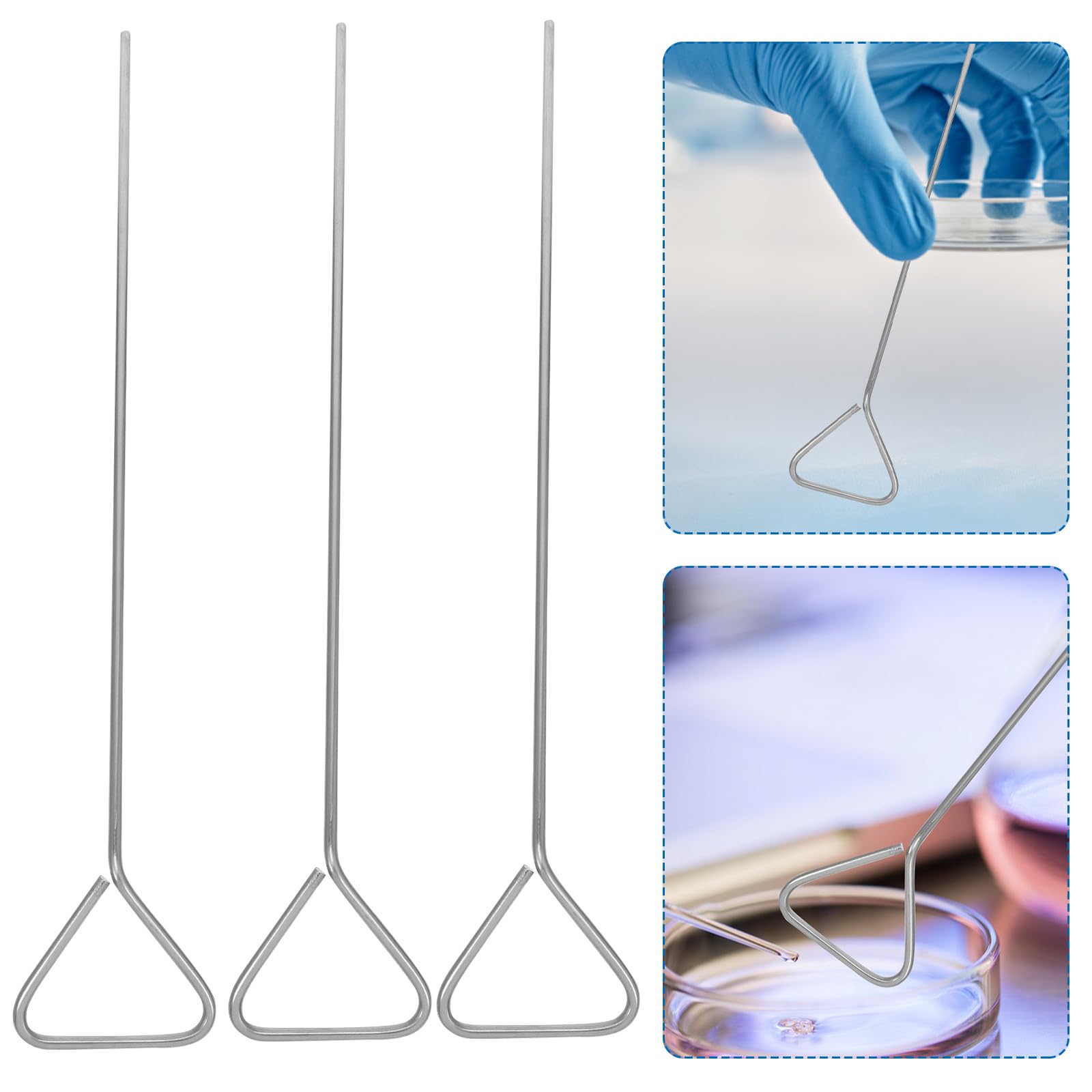 Cabilock Bâtonnets de Revêtement Triangulaires Outils Efficaces Améliorant la Précision 6pcs en Acier Inoxydable pour Applications de Laboratoire pour Échantillons et Boîtes de Petri