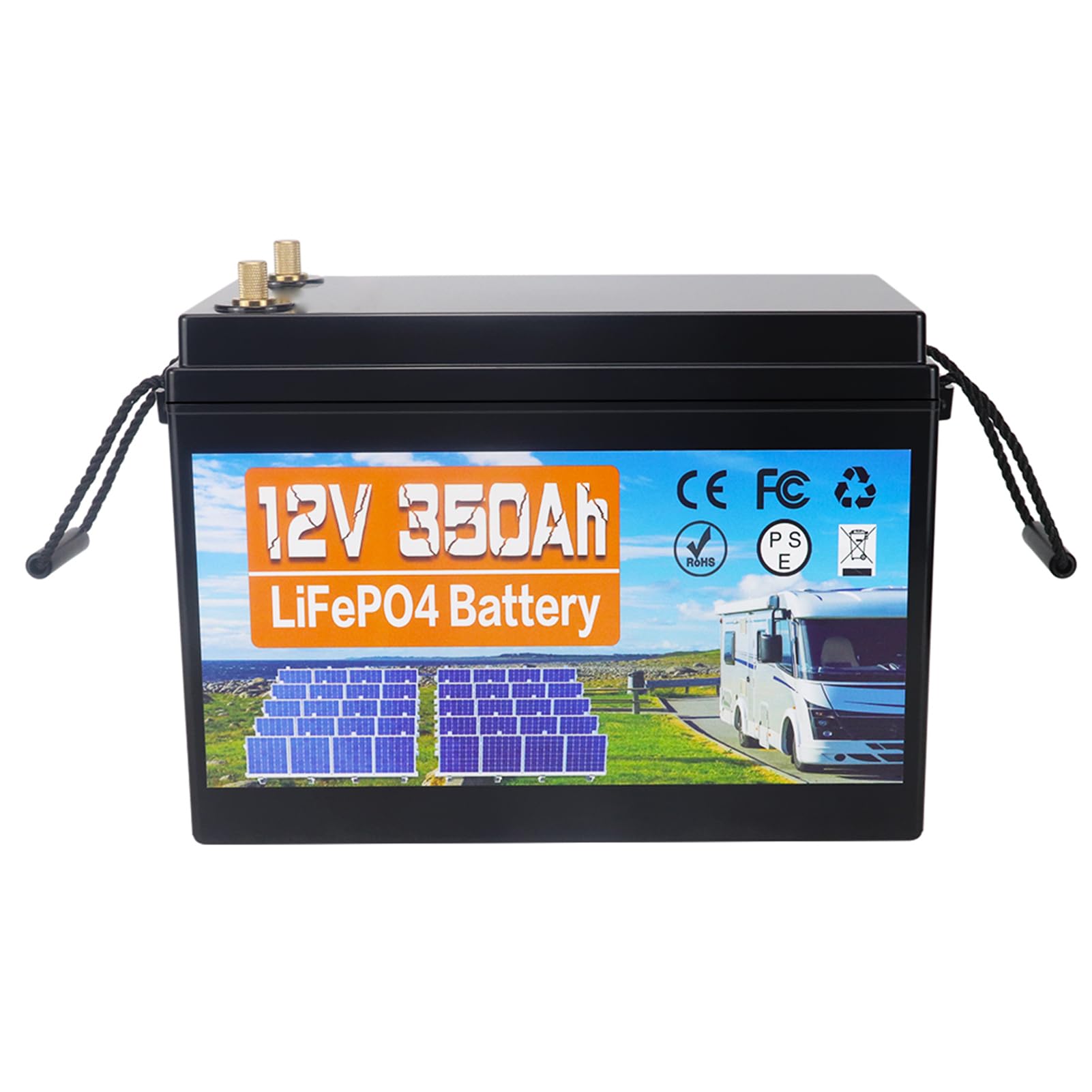 12V 350Ah LiFePO4 Batterie, 100A BMS, 6000-15000 Zyklen Deep Cycle Lithium Akku, MAX 4480W Leistung, Perfekter Ersatz für Blei-Säure Batterien für Wohnwagen, Camping, Solar Home Systeme, Boote