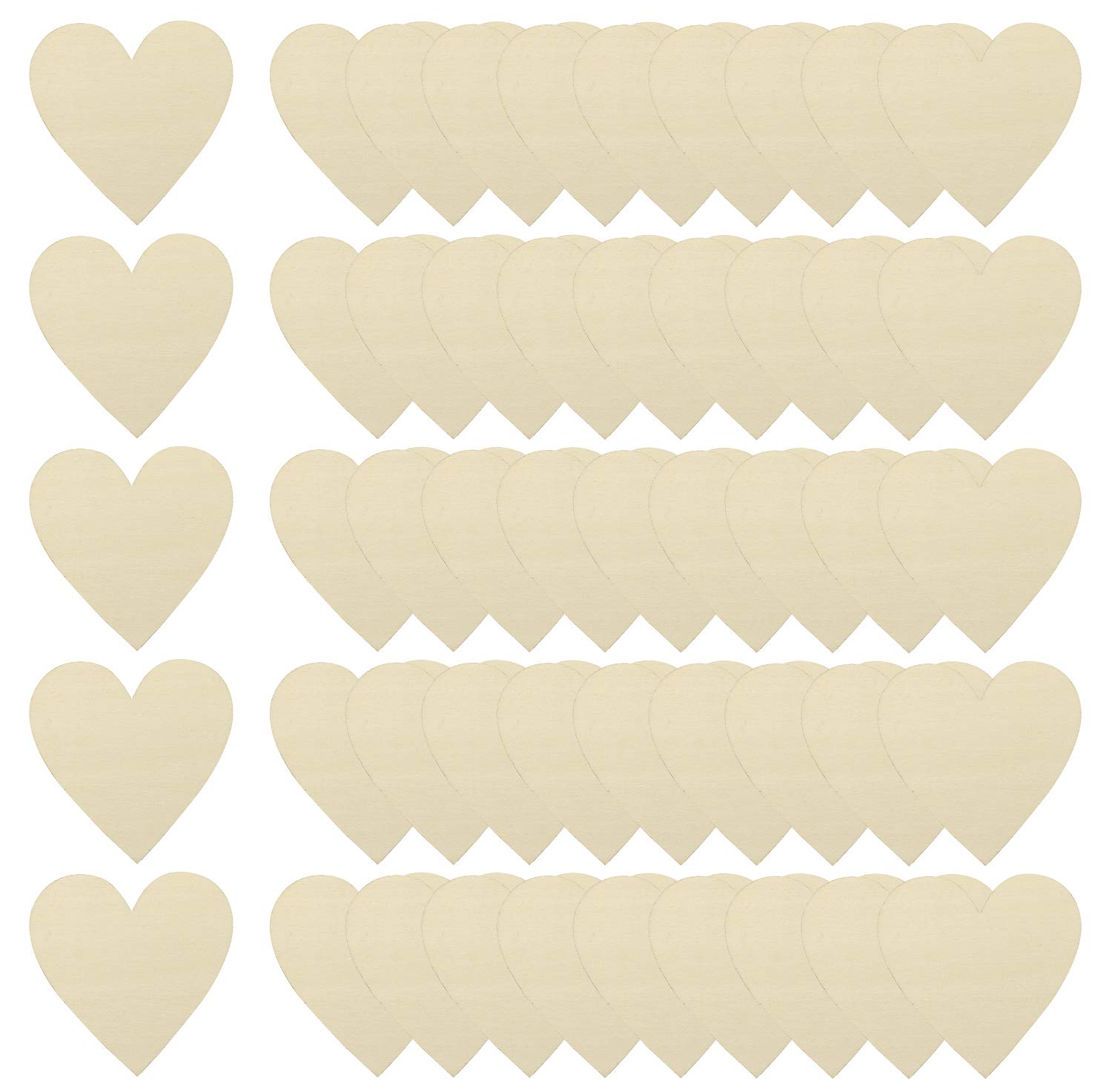 Cœurs en bois de 6,1 cm Shapenty pour cadeaux invités de mariage et Saint-Valentin