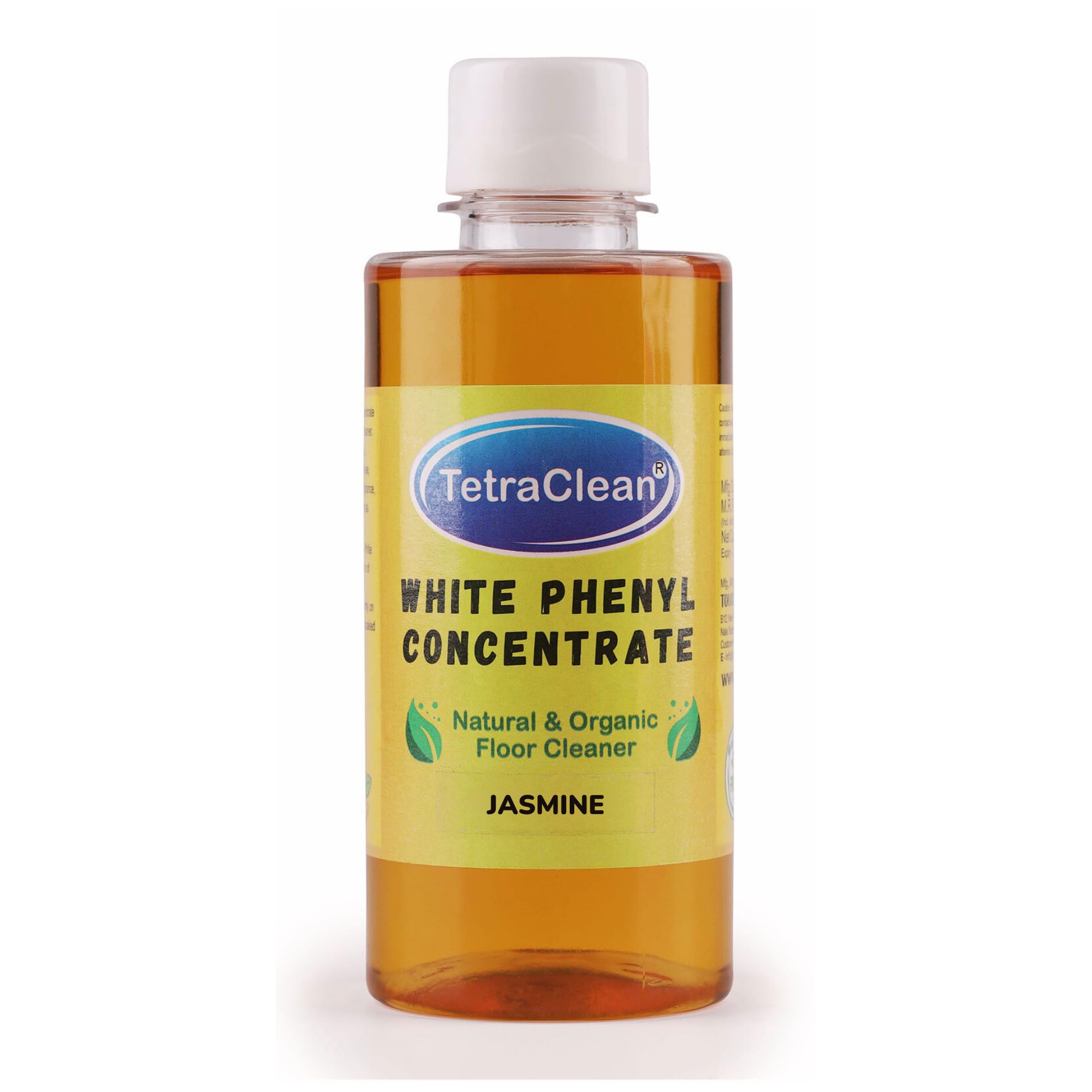 TetraClean Jasmine White Phenyl Concentrate 250 ML | Fragrance Oil Based Natural and Organic Floor Cleaner | Makes 8-10 Litres of White Phenyl | Surface Cleaner | Disinfectant and Stain Remover
