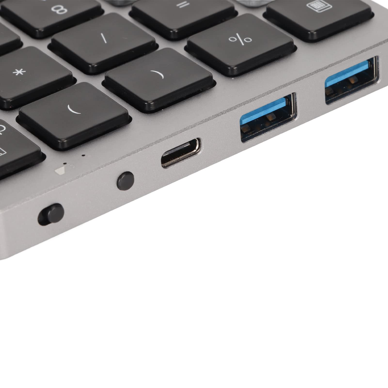 Bezprzewodowe Podkładki Numeryczne, Klawiatura Numeryczna USB Bluetooth, 28 Klawiszy Przenośna Mini księgowość Finansowa Ładowalna Klawiatura Numeryczna do Laptopa, Komputera (Ciemny szary)