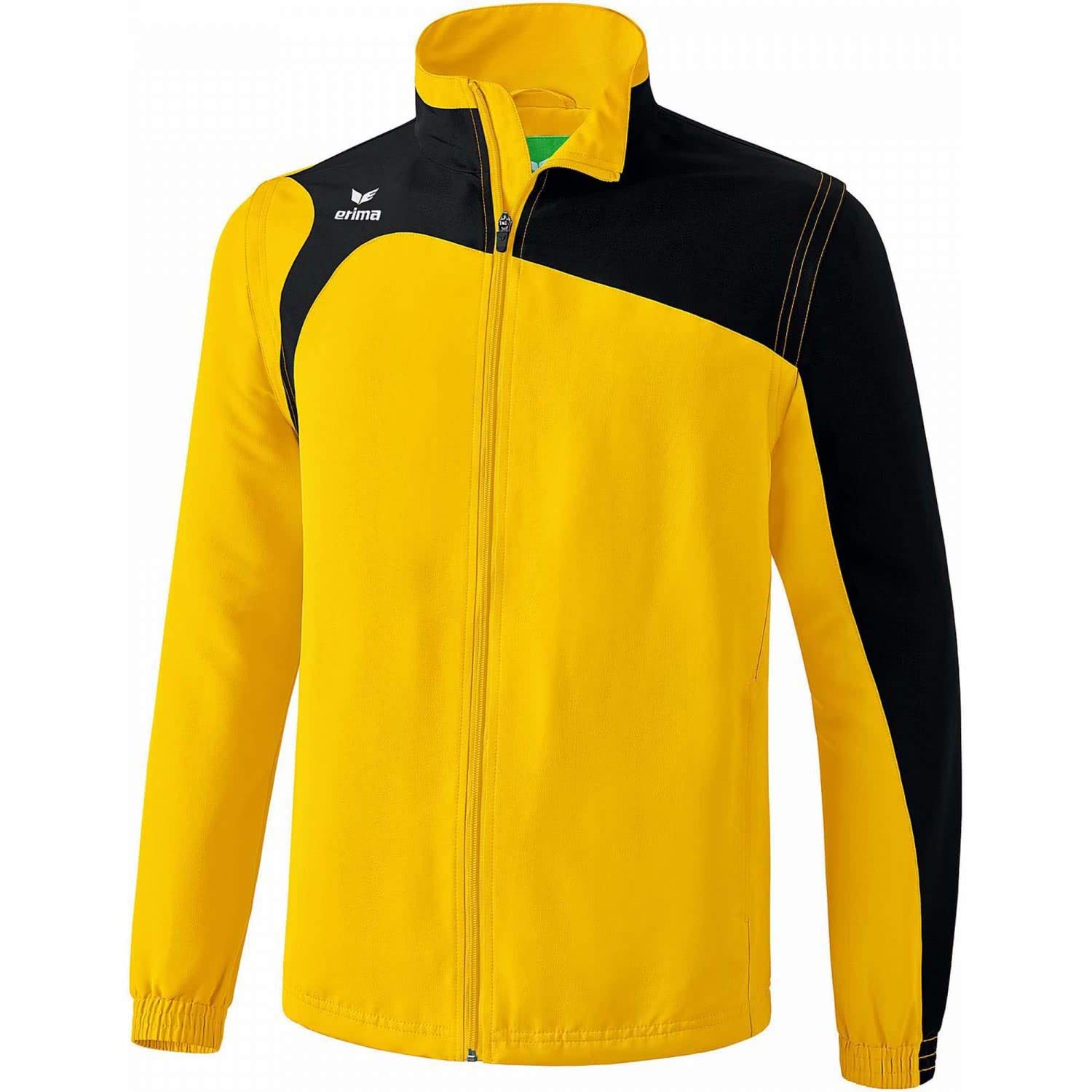 Erima Men's Club 1900 2.0 Jacket with Detachable Sleeves - Yellow/Black, Small