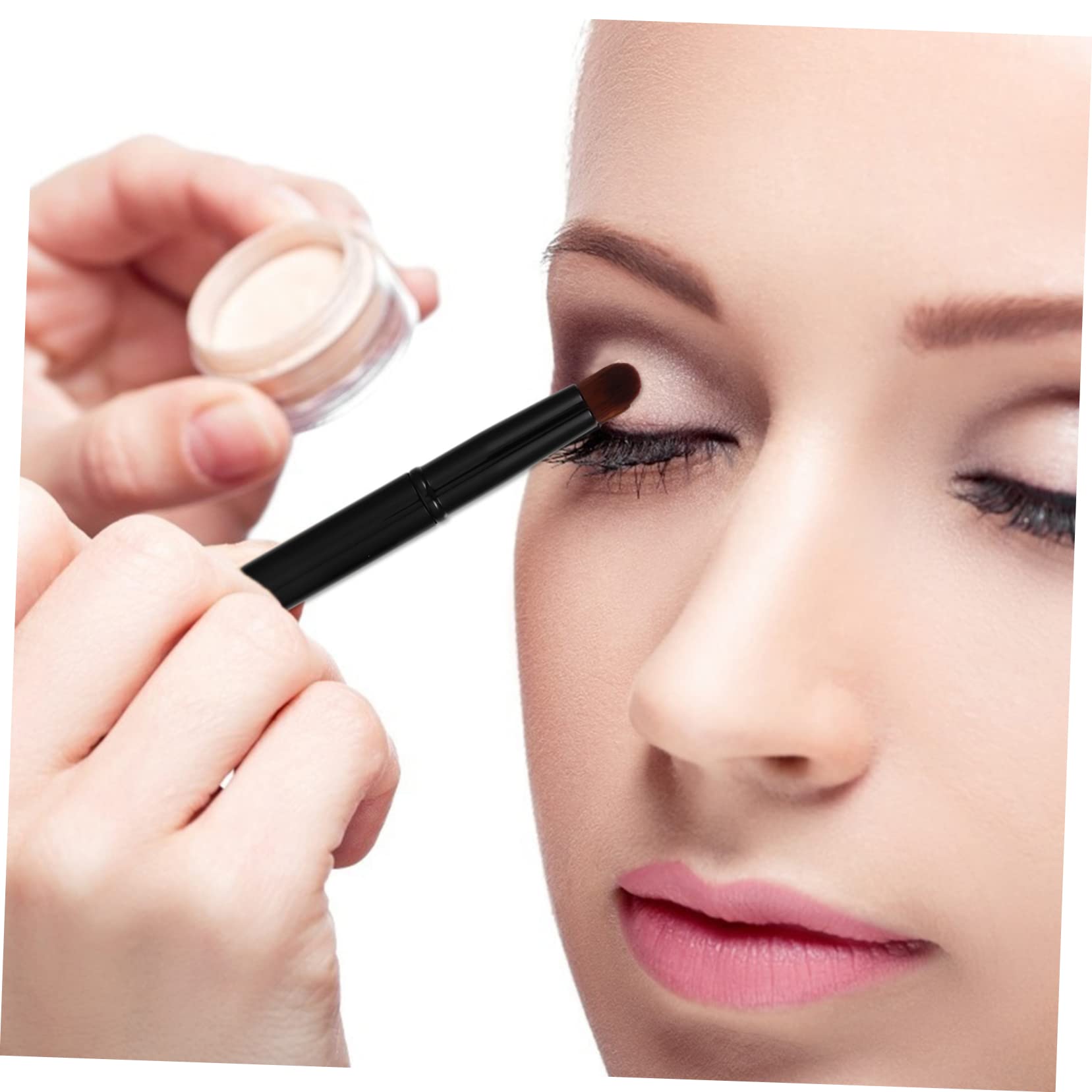 Angoily 2pcs Professional Eyebrow Brush Portable Double-ended Angled Brow Brush Made of Safe for Cleaning for Daily Makeup