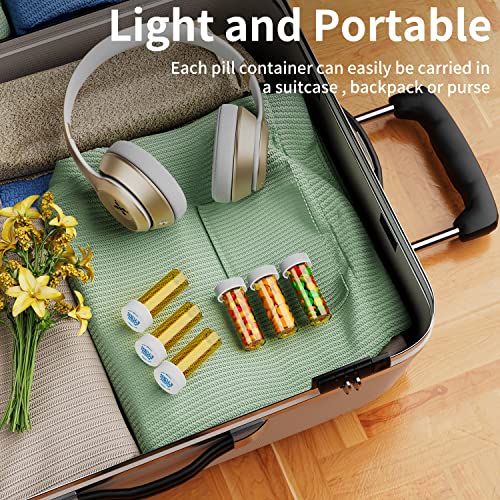 Image of Empty Plastic Medicine Pill Bottles with Child Resistant Caps, 6 Dram Small Prescription Medicine Containers Travel Pill Vials Clear Pill Case Organizers (60 Pack)
