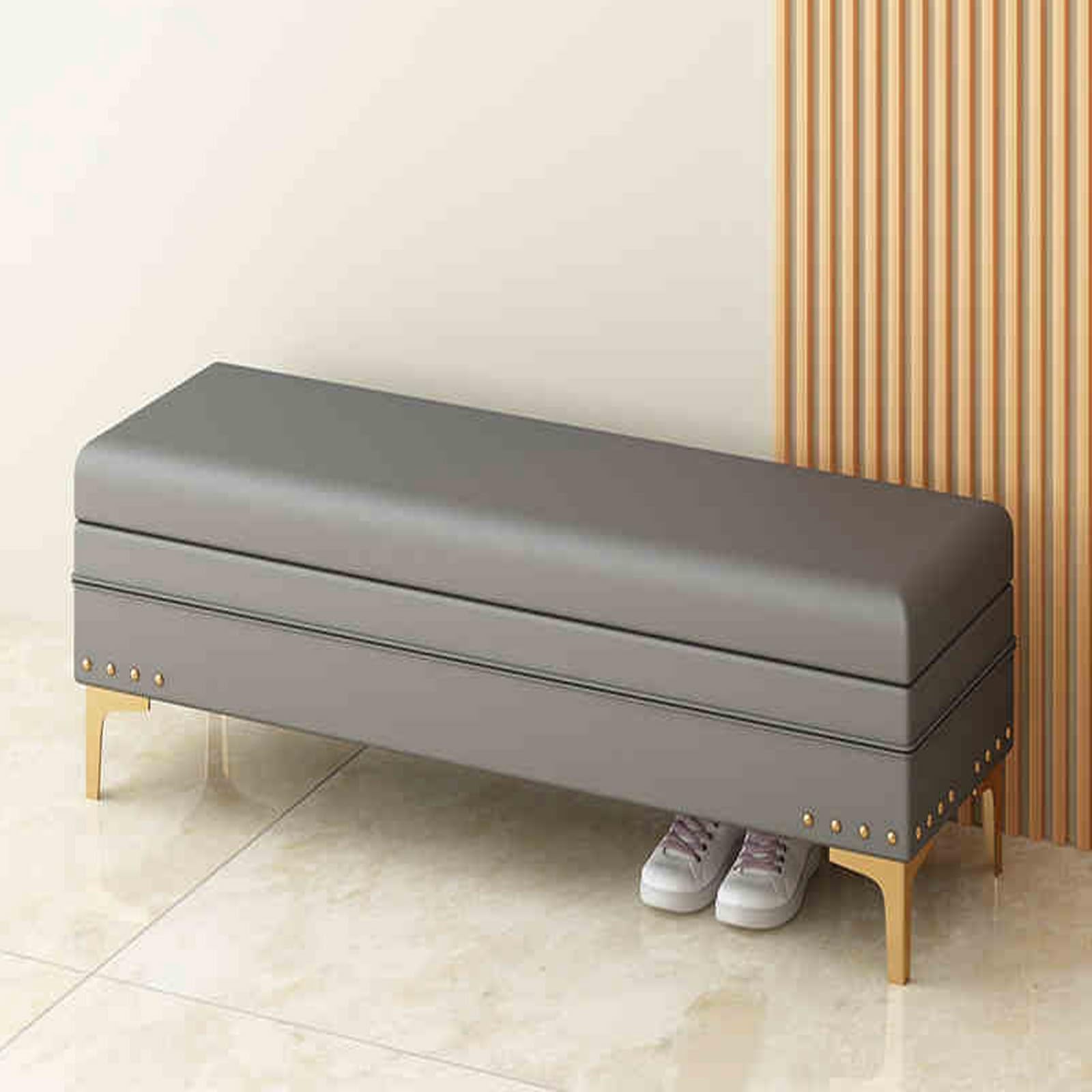 Bout de lit coffre élégant en similicuir pour sublimer la décoration de votre chambre