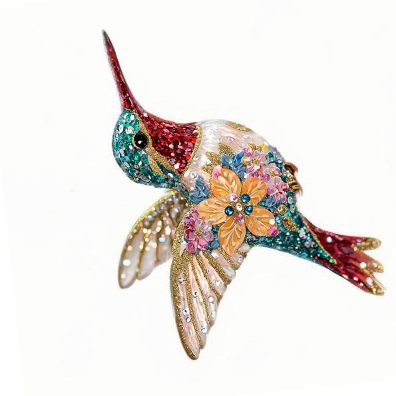 Sparkling Hummingbird Ornament Shatterproof Acrylic Bird Hanging Decoration Christmas Tree Wreath Garden Patio Acrylic Hummingbird Ornament