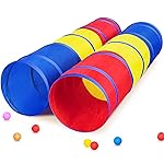 PigPigPen Kids Tunnel for Toddlers,Pop Up Play Tunnel Tent for Babies or Dogs, Indoor & Outdoor Toys for Kids Backyard Playset (Classic 2 Pack Tunnels)