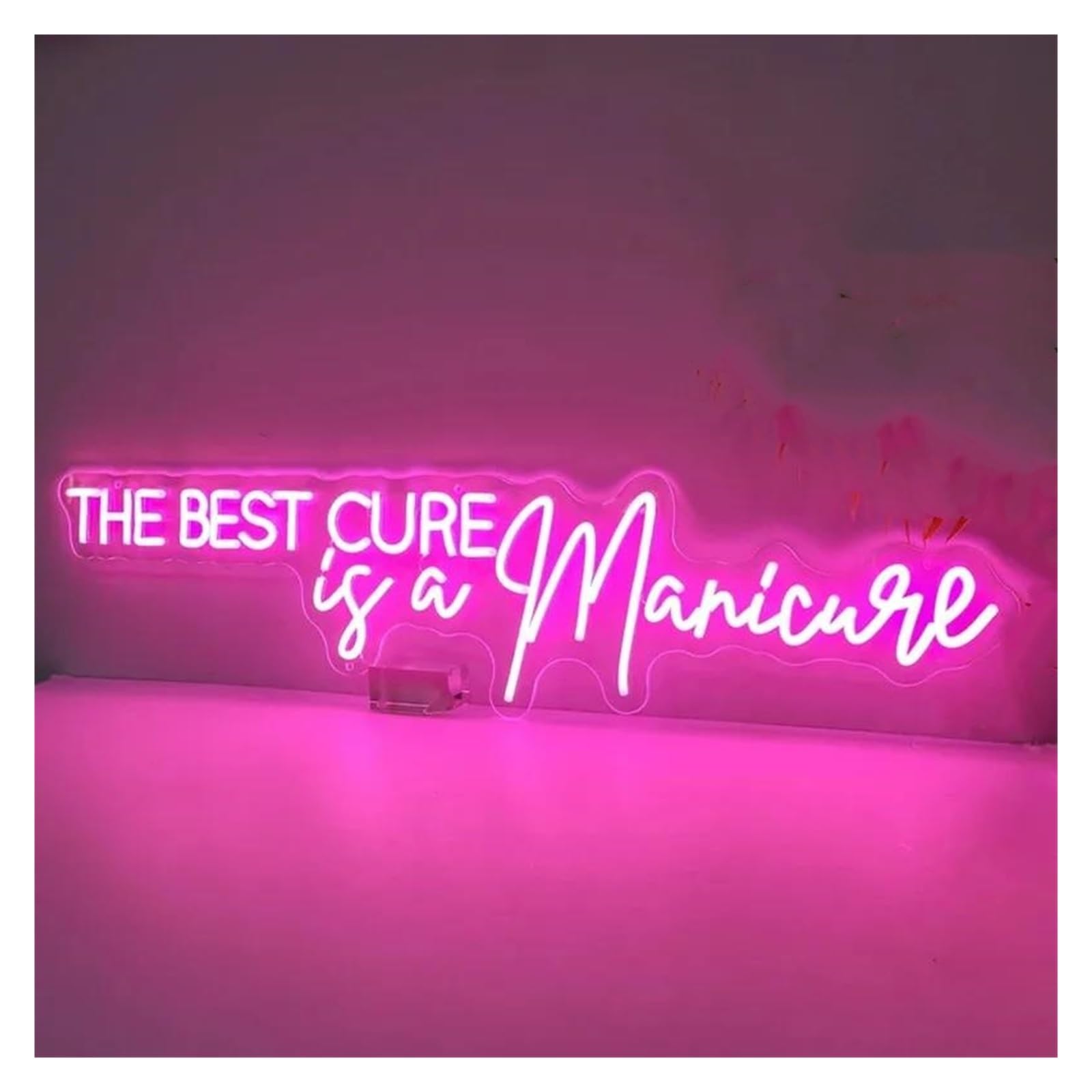 LEMST Signs Lamp The Best Cure is Manicure Neon Sign, Beauty Salon Signboard, Nail Studio Neon Light, Nail Salon Neon Sign, Beauty Room Decor 50cm(Pink)