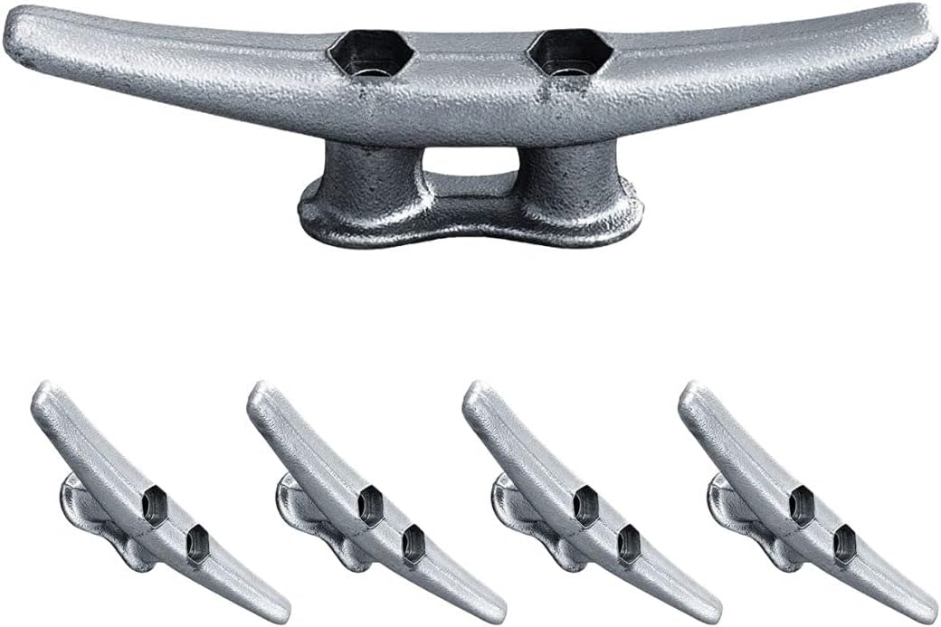 6” Dock Cleats: Rough Cast Hot Dipped Galvanized Iron: 4, 8, 16 Pack (4 Pack)