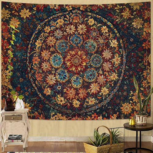 Tapisserie murale mandala florale bohème pour créer un coin lecture cosy