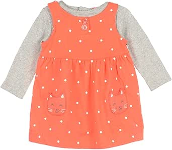 Carter's Girls Polka Dot French Terry Dress - White/Blue