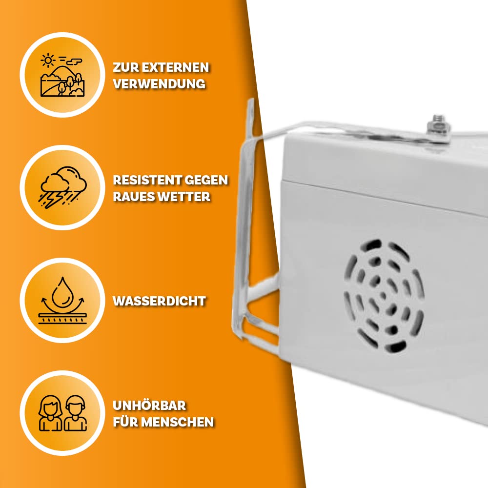 Repelente ultrasónico para roedores con 3 altavoces | Silencioso y eficaz | Impermeable | Alta frecuencia | Para el jardín, la terraza y el balcón