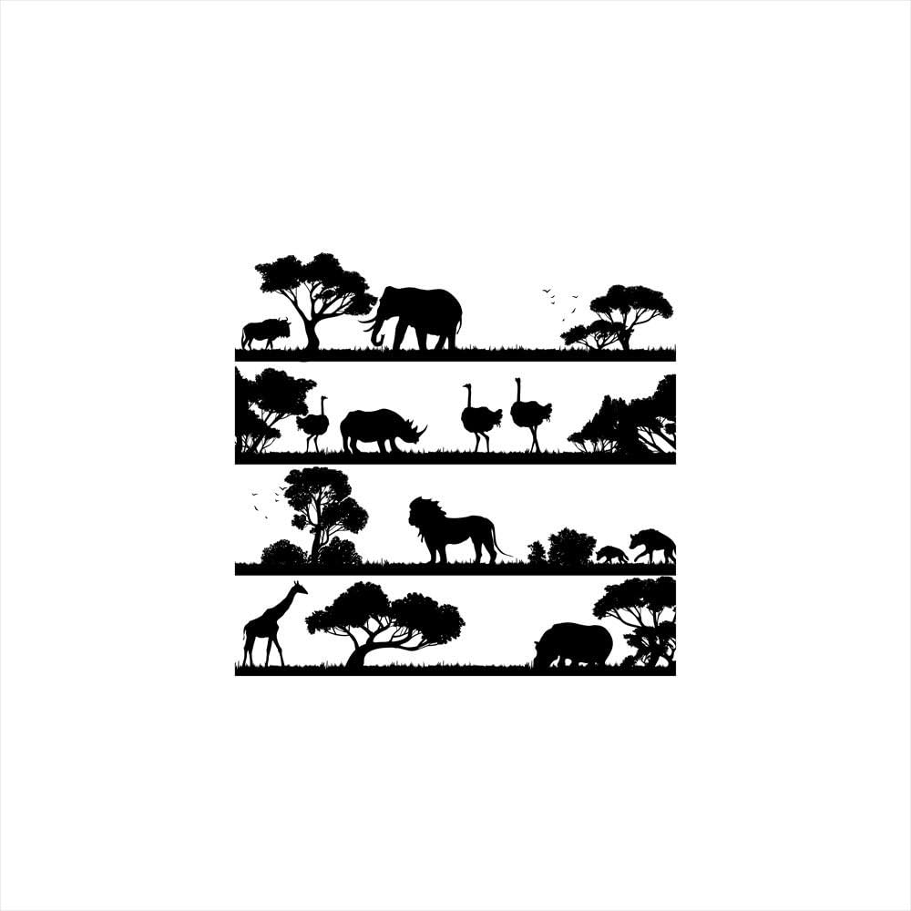 ウォールステッカー 飾り 30 30cm シール式 装飾 おしゃれ 壁紙 はがせる 剥がせる カッティングシート Wall Sticker 雑貨 ガラス 窓 Diy プチリフォーム パーティー イベント 賃貸 動物 サファリ モノクロ 爆買い送料無料