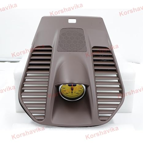 Car Sport Chrono Stopwatch Mounted Dashboard Instrument Panel for Porsche 911 991 2013-2019 (Brown Cover & Yellow Stopwatch)