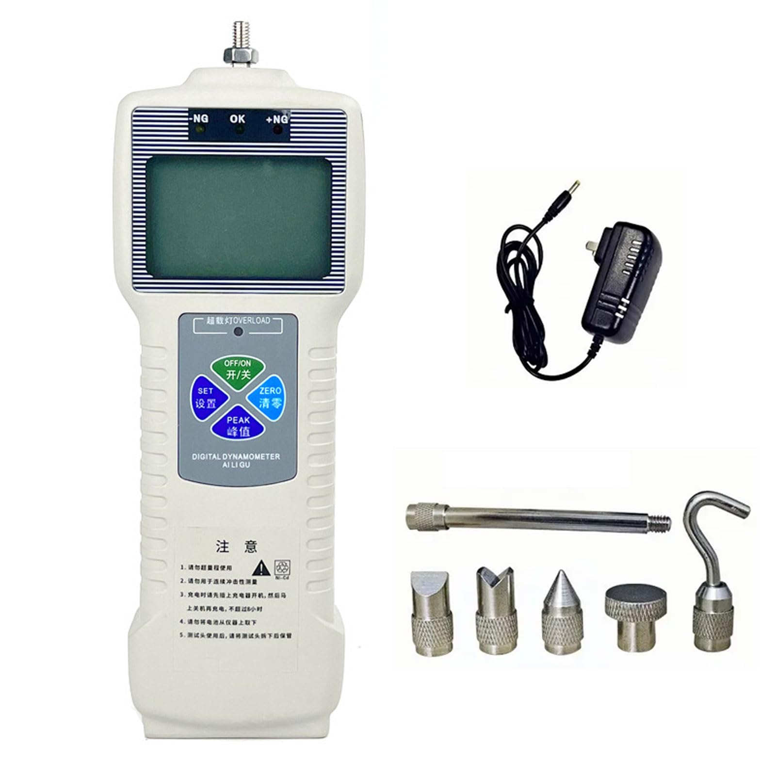 Medidor De Fuerza De Empuje Y Tracción, Medidor De Tensión De Empuje con Pantalla Digital, Máquina De Ensayo De Tracción para Bastidor De Tensión Horizontal,10n