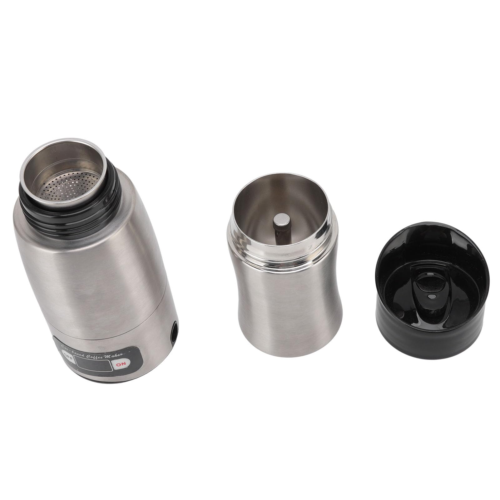 KIMISS Cafetera para Camión 12 24V Acero Inoxidable 304 y Abs 12V Coffeehine Cafetera Eléctrica Cafetera Portátil para Viajes en Automóvil Coffeehine con Cigarrillo de 12V 24V