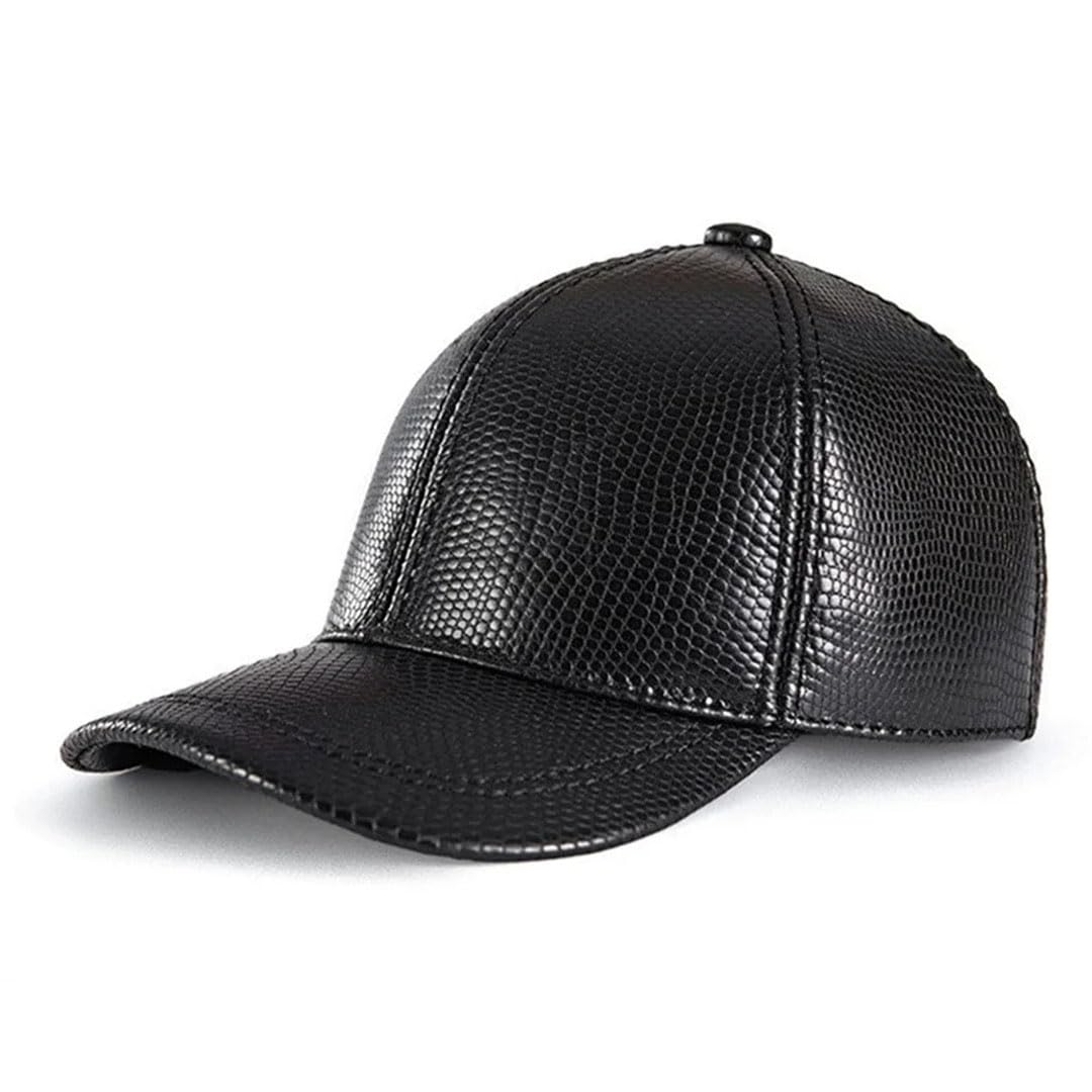Gorra de béisbol de piel auténtica para hombre y mujer, gorra ajustable de piel de vaca
