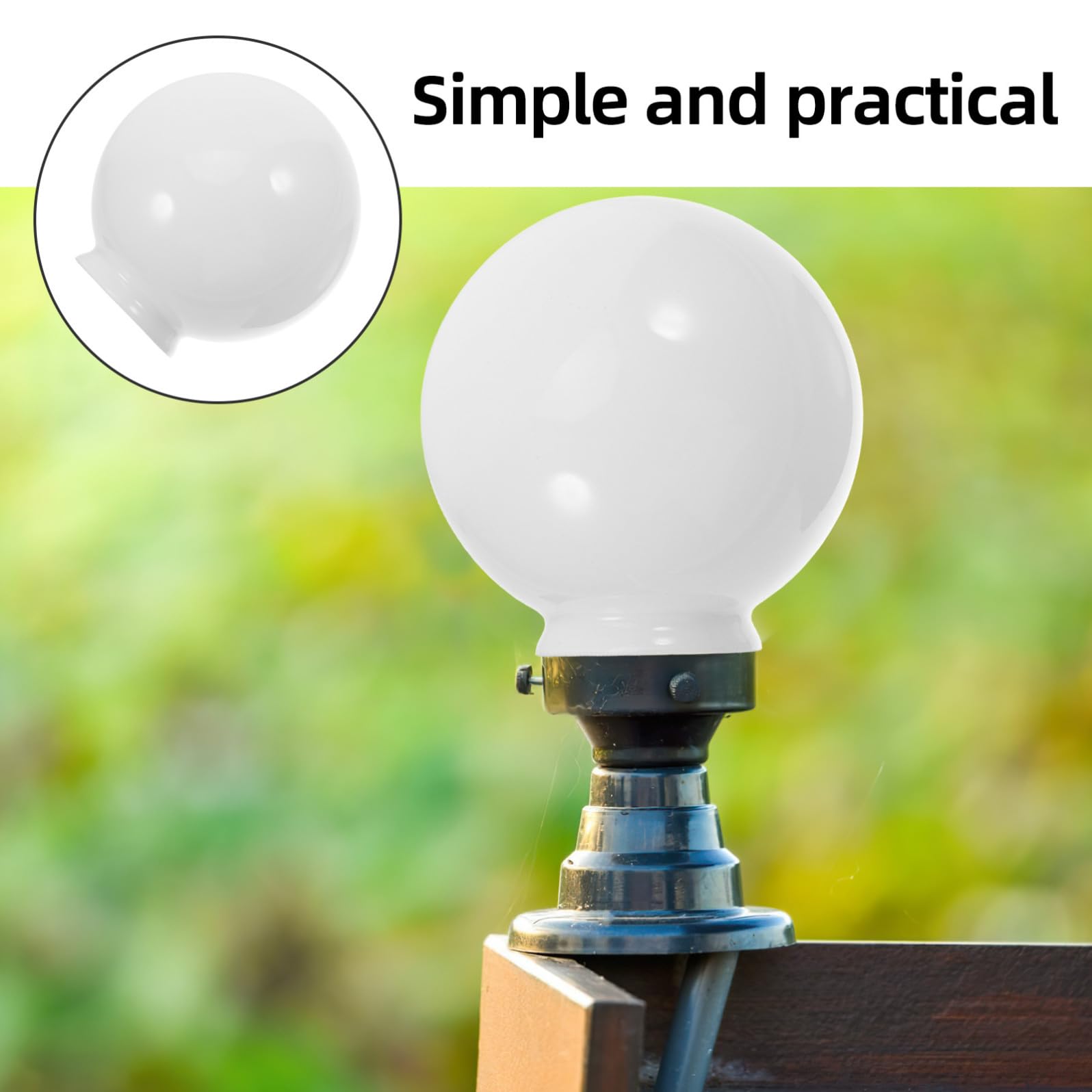 HEALLILY Plafoniere Ricambio Ventilatore Soffitto Paralume in Vetro Sferico Bianco per Lampada da Soggiorno, Luce Diffusa Morbida e Riduzione Dell'abbagliamento