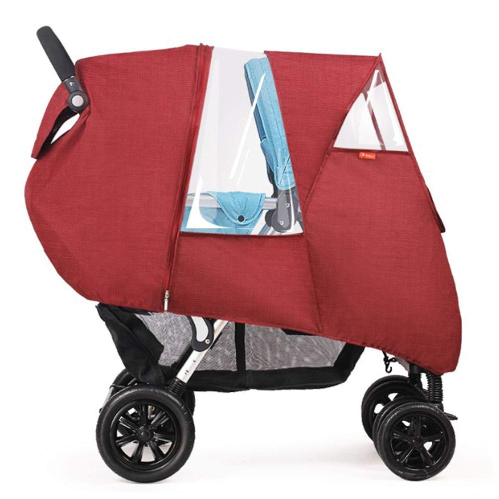 Habillage Pluie pour Poussette Double, Imperméable Durable avec Ventilation Capote de Pluie Universelle pour Chariots et sœursGray