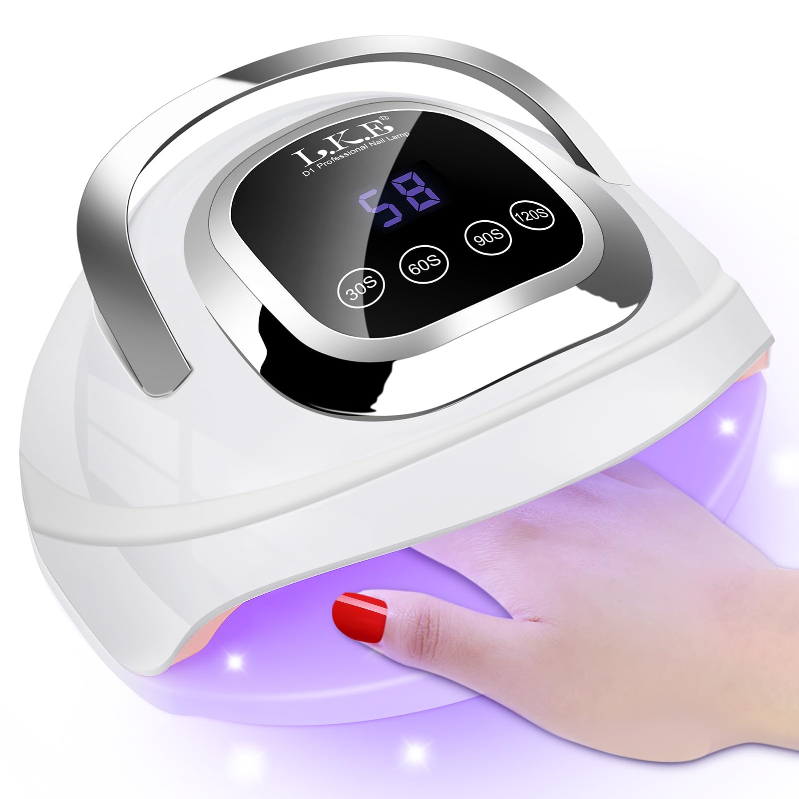 268W UV Lampe für Gelnägel, UV Lampe Nägel mit 4 Timer, 60 LEDS, LCD Display, Smart Sensor,Premium UV Lampe für Alle UV Gel Nagellack, Ideal für Anfänger und Profis