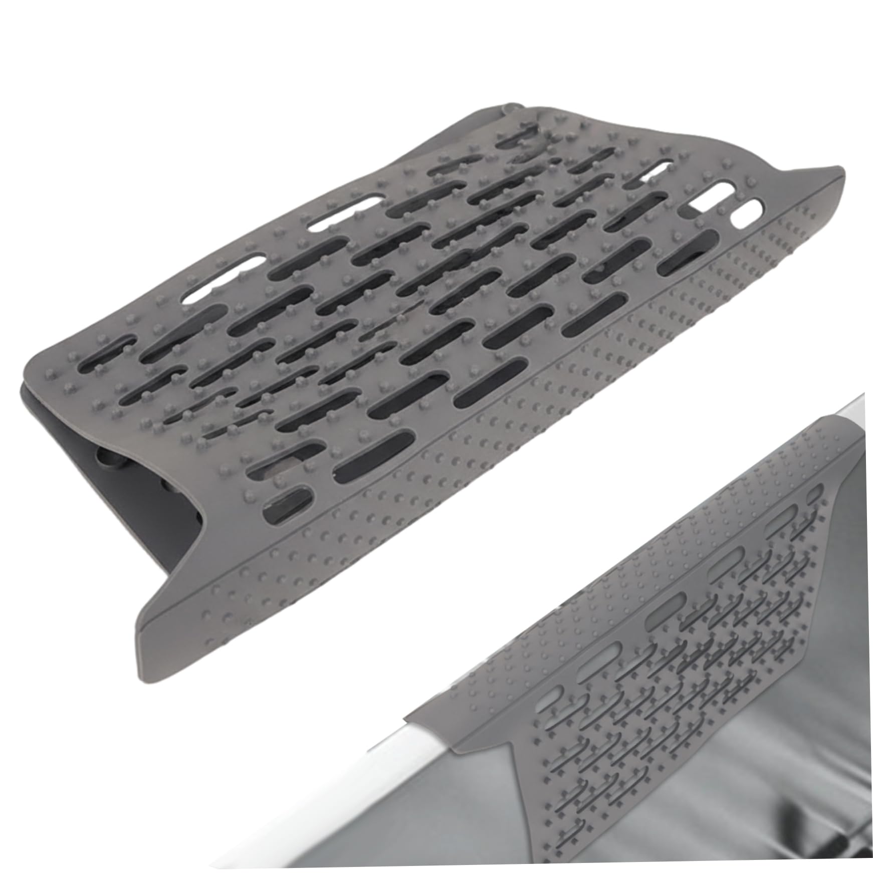 Uanqfegy Silicone Double Sink Divider Mat – Sink Mat with Suction Cups & Drainage Holes Heat Resistant Kitchen for Dishes Utensils