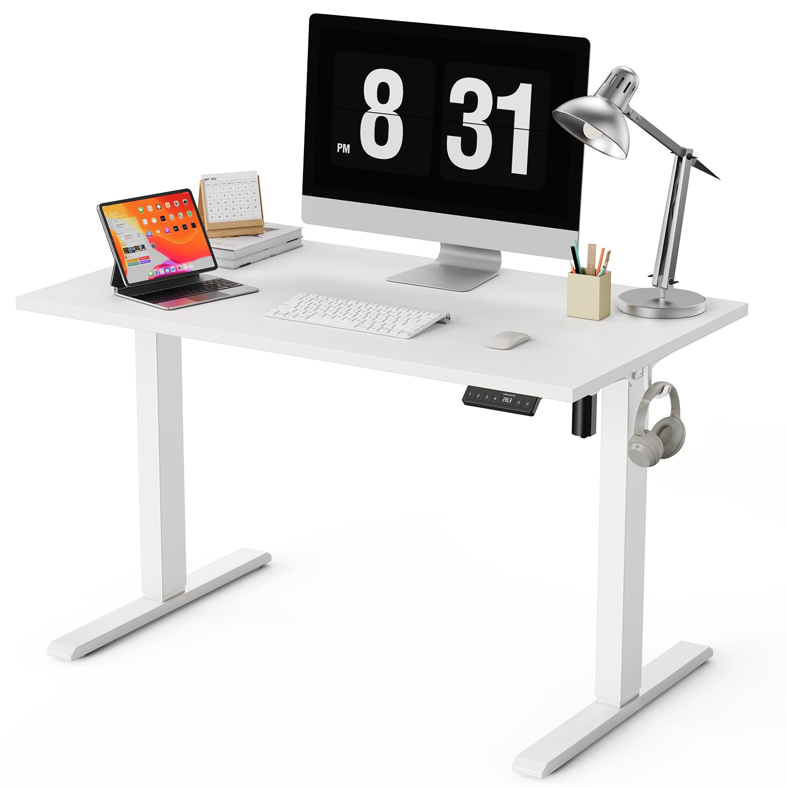 WALKINGDESK 40x24 Inches Whole Piece Electric Standing Desk Seamless One Piece Height Adjustable Sit to Stand up Desk