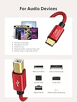 Vista 7 de CableCreation Cable de impresora USB B a USB C de 6.6 pies, cable MIDI a USB C, cable de impresora de nailon tipo C a tipo B 2.0 para MacBook, iPad