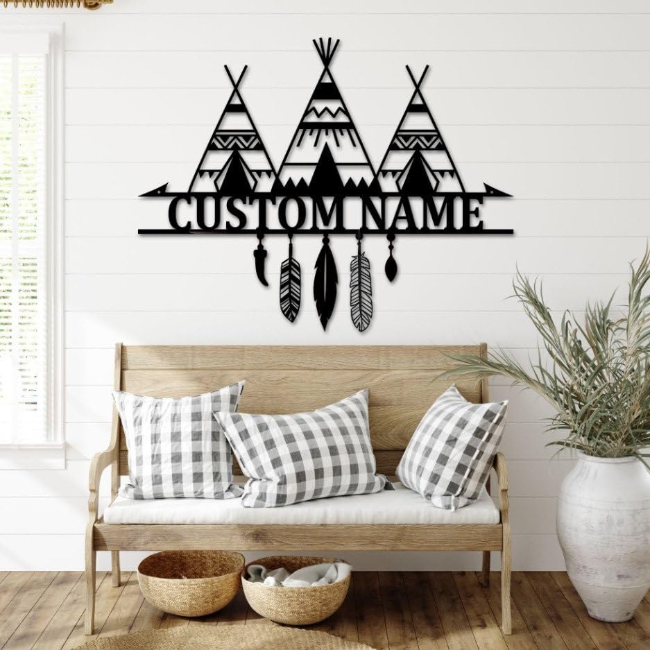 Amazon.com: jixen Custom Native American Teepee Metal Wall Art