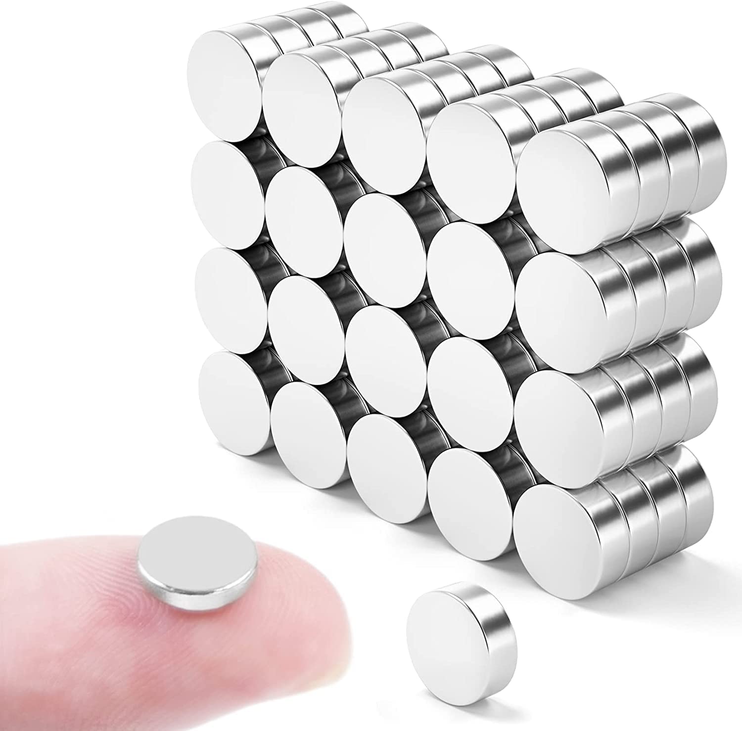 FINDMAG 80 Pcs Fridge Magnets, Small Magnets, 8x2mm Refrigerator Magnets